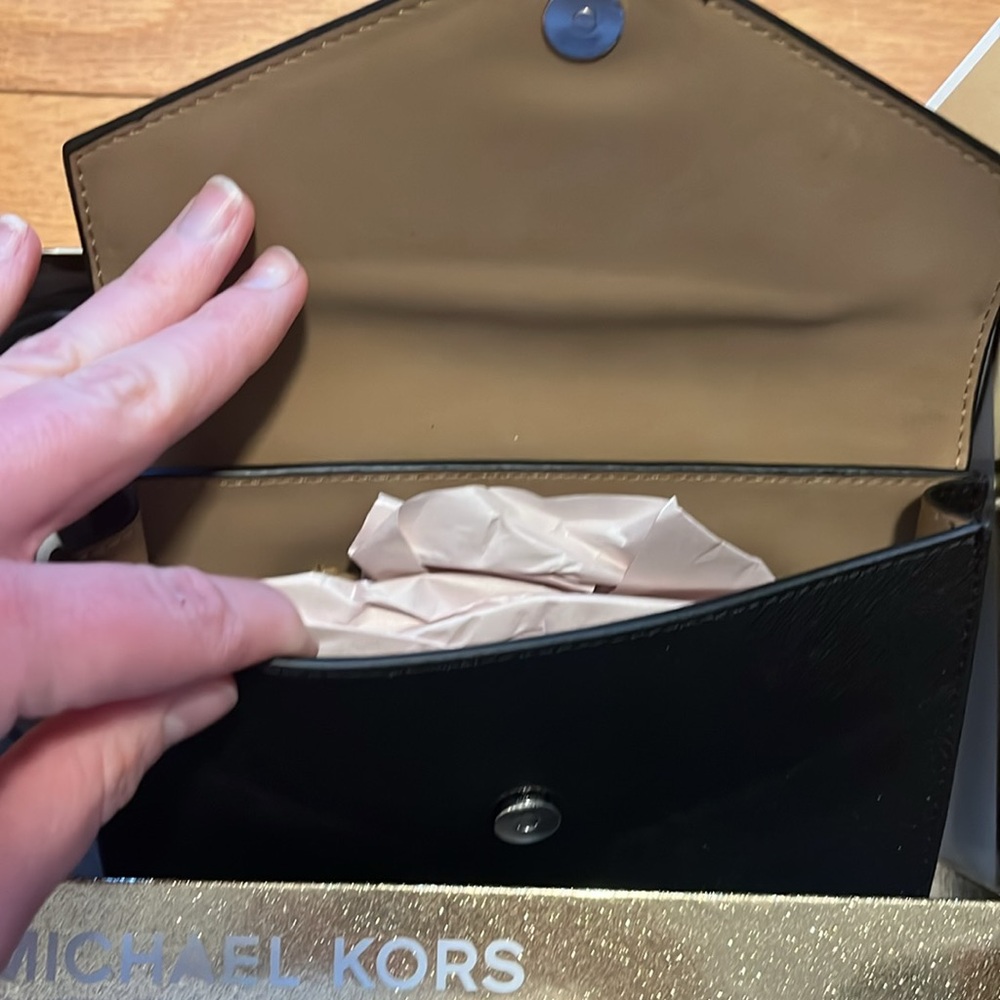 NWT Michael Kors Black Studded Envelope Belt bag - Picture 3 of 4